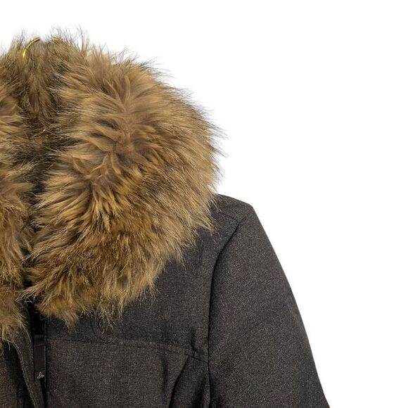 Prana Heather Grey Insulated Jacket with Removable Fur Collar MED - Picture 2 of 10